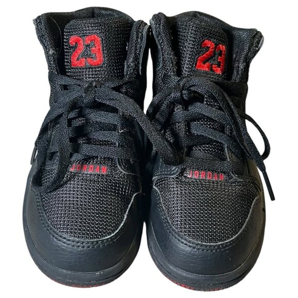 Nike Air Jordan 1 Flight 4 Kids 11C Black Red Basketball Shoes 828243-066 - Picture 3 of 14